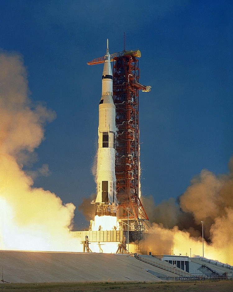 Apollo 11 Saturn V rocket lift off
