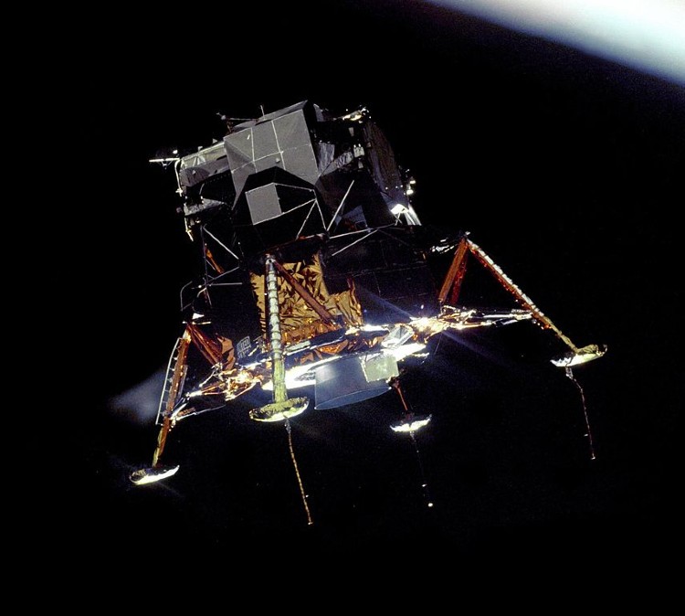 Eagle (lunar module) in lunar orbit photographed from Columbia