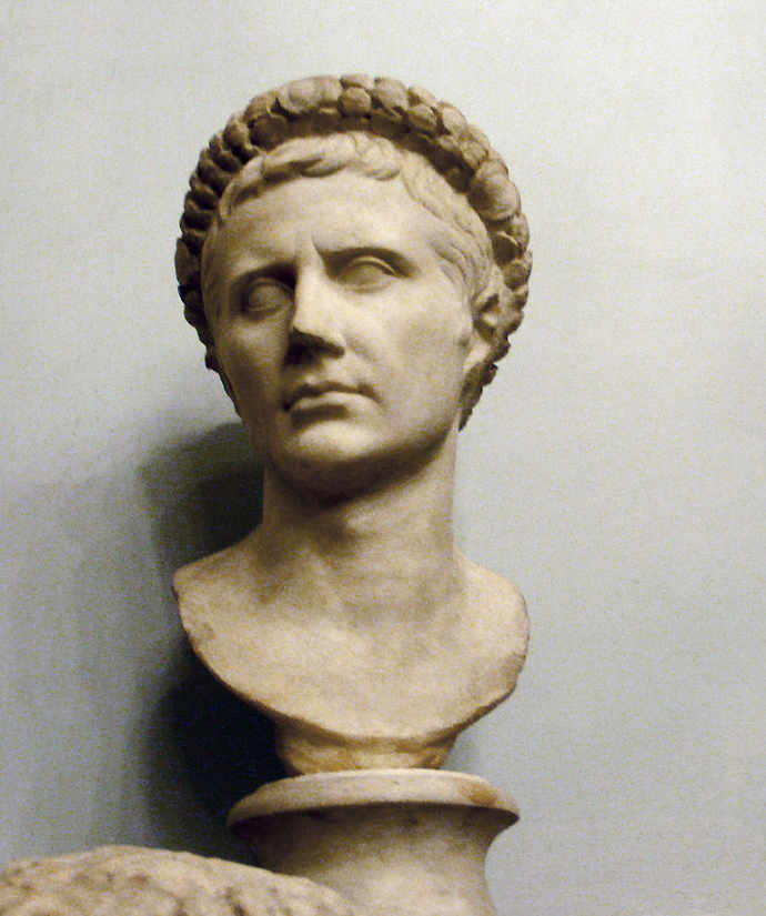 Bust of Ancient Roman Emperor Agustus as Octavian
