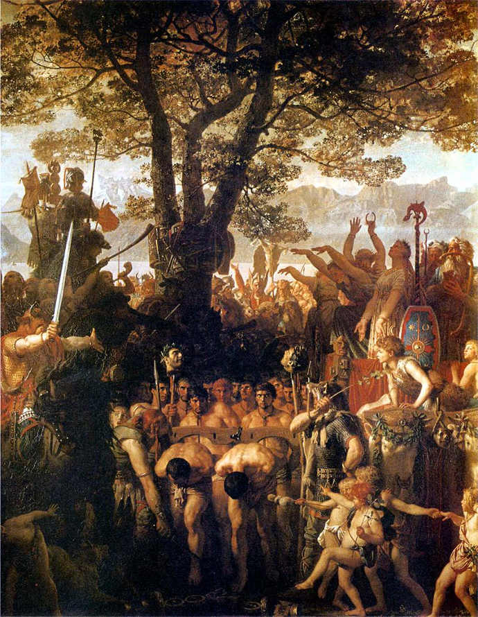 Helvetii with captured Romans 
