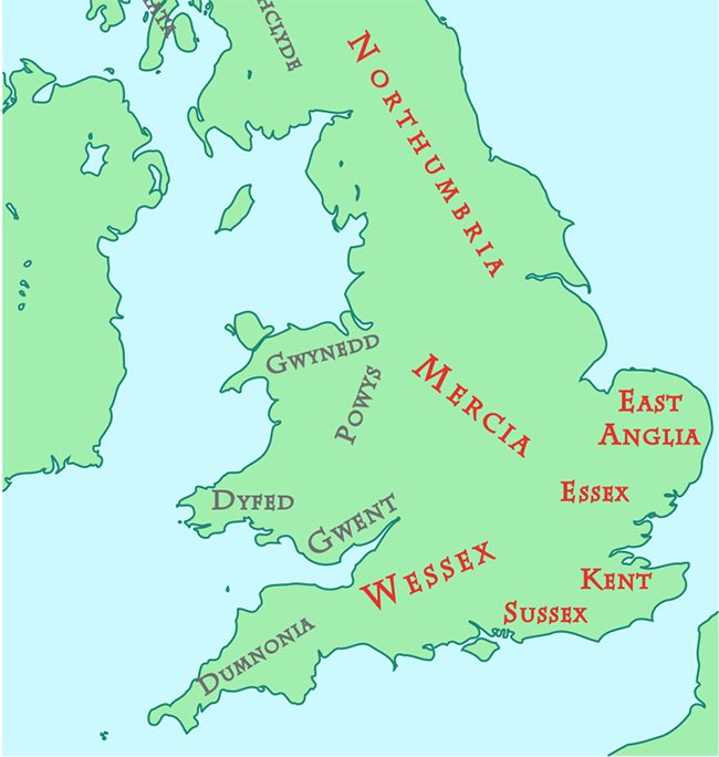 Племена англии. Англосаксонское завоевание Британии карта. Завоевание Британии англосаксами карта. Англосаксонские королевства в Британии карта. Саксонские королевства Британии.