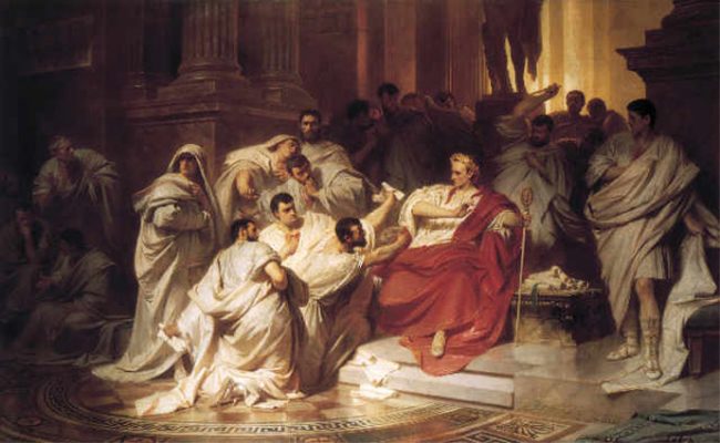 The murder of Julius Caesar on the Ides of March