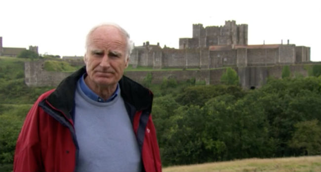 Peter Snow in front of Dover Castle.