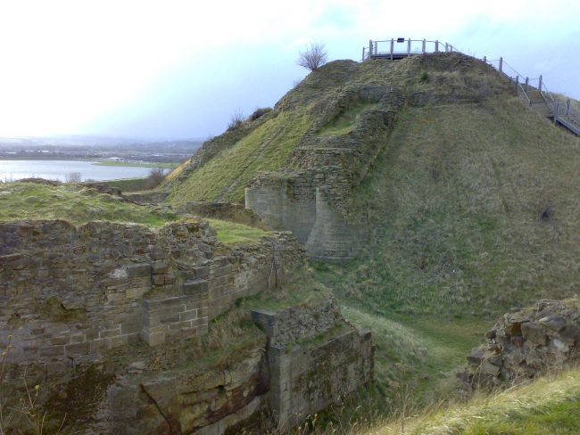 The remains of the motte of Sandal Castle.