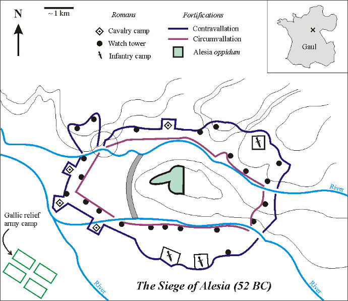 Map of the Siege of Alesia 